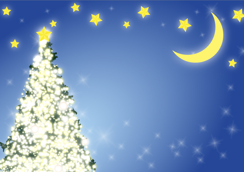 クリスマスのイメージ背景（月と星）